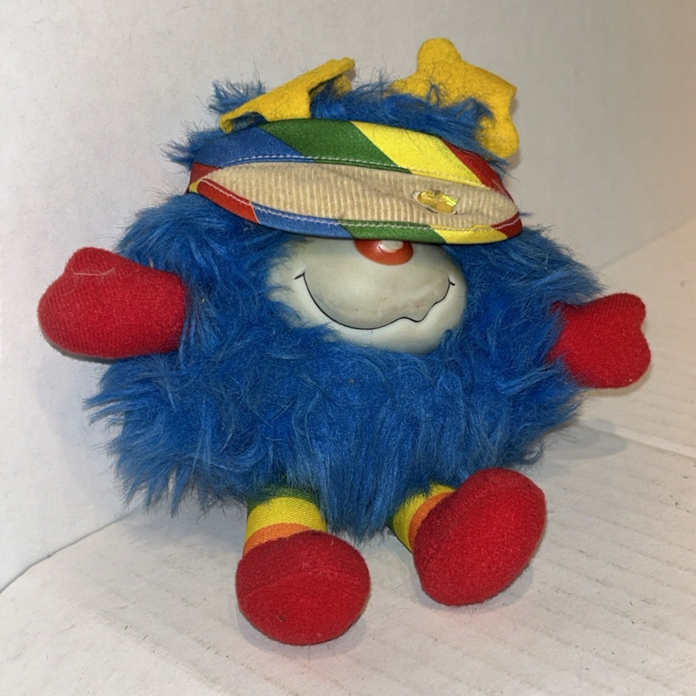 Vintage 1983 Rainbow Brite 7" CHAMP Blue Sprite Plush Mattel Hallmark W/ Hat P3